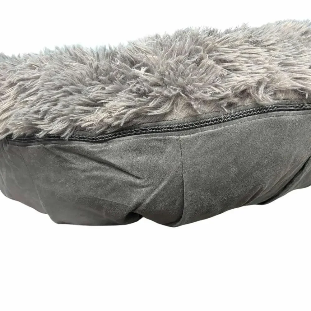 Calming Shag Fur Donut Cuddler Cat & Dog Bed 23